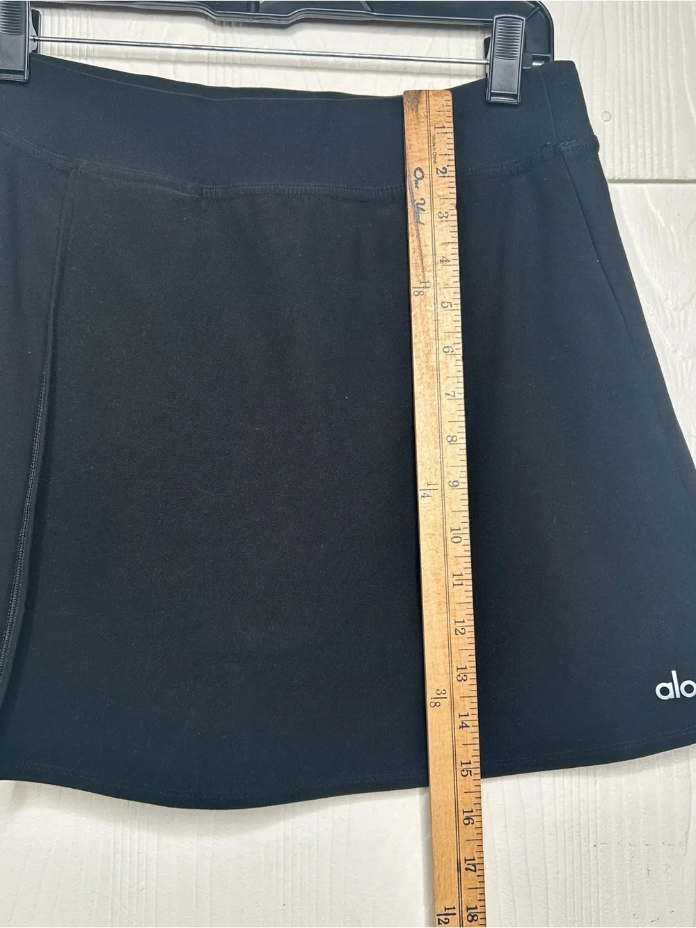ALO Yoga Black Skater Circle Skirt with Subtle Logo